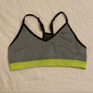 Nike Dri-Fit Racerback Sports Bra Gray and Neon